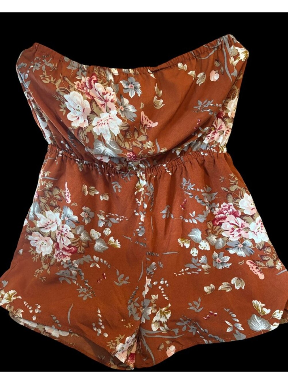 Shein Womens Floral Strapless Romper XL